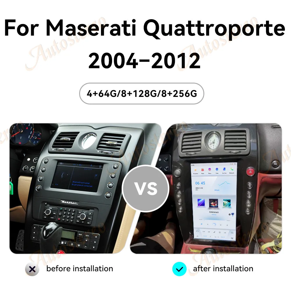 13.9“ Android 13 Car Radio Screen For Maserati Quattroporte 2004-2012 Navigation Wireless GPS Player Stereo Multimedia Player