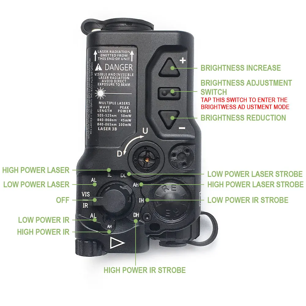 Sotac Hunting RAID-X Sight Tactical IR Red/Green Aiming La-ser Tactical Weapon Sight Scope