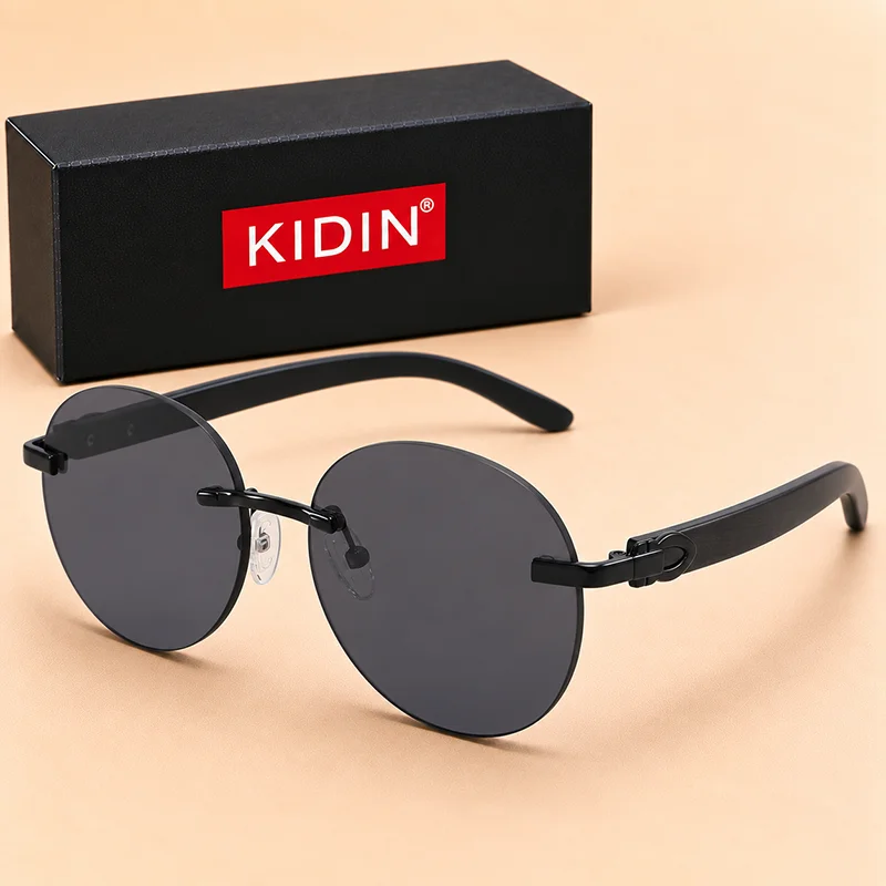 Classic Rimless Sunglasses for Men Women Business UV400 Office Work Daily Wear Driving Travel Commute Glasses