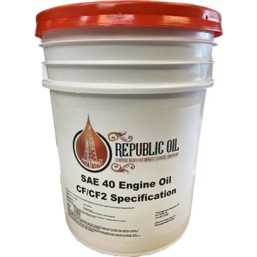 Republic Oil SAE 40 Diesel Oil CF CF2 5 Gallons for HeavyDuty Engines in Industrial and Commercial Vehicles HighPerformance Lub