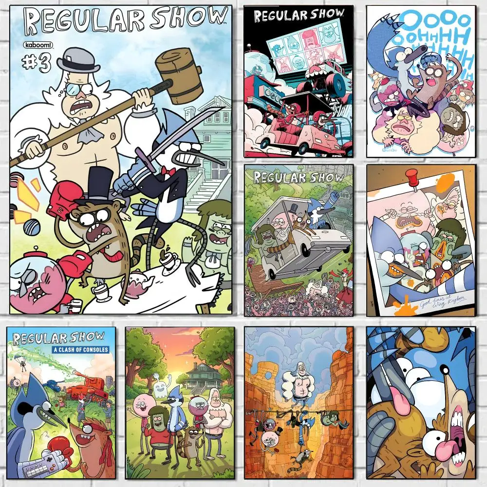 R-Regular Cartoon Show Poster Classic Vintage Whitepaper Prints Artwork Kawaii For Home Room Wall Office Dorm Decor Ideal Gift