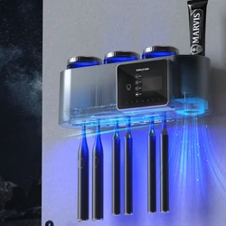 Escova de dentes uv com display led, esterilizador automático, energia solar seca ao ar, carga usb, casa, acessórios de banheiro