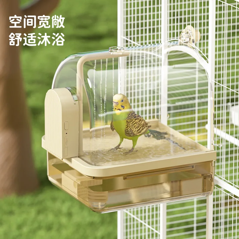 Bird Multi-functional Bath Basin Xuanfeng Peony Bathroom Bird Cage Hanging Parrot Bath Box Parrot Supplies