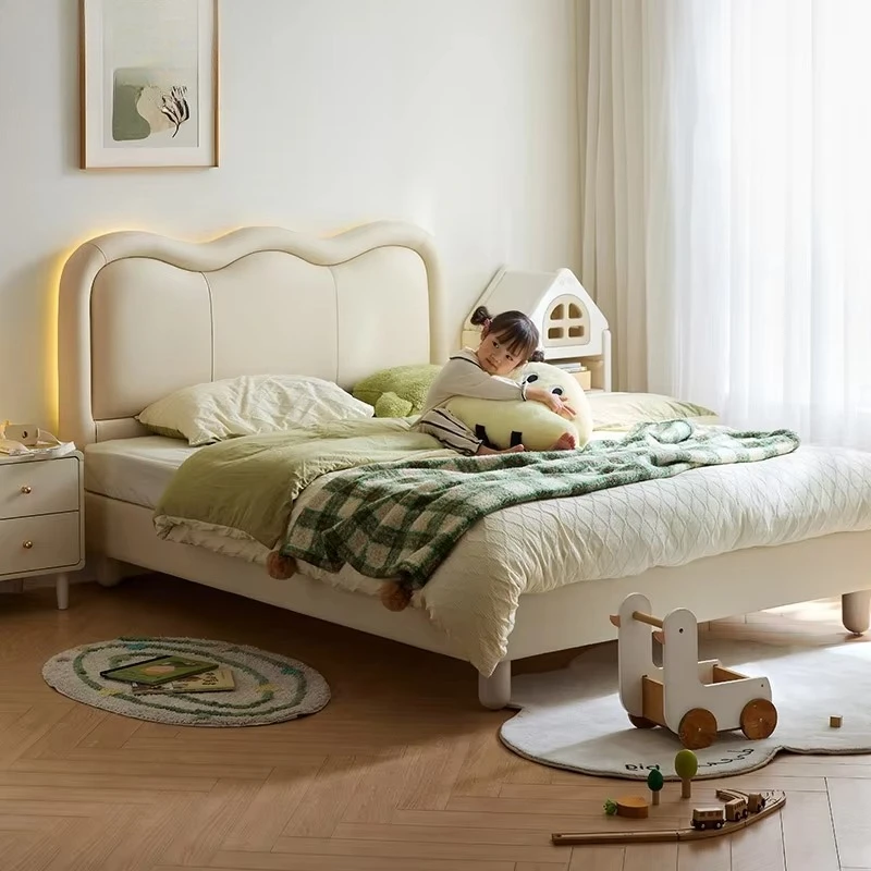 سرير مفرد من LINSY Lovely للأطفال مصنوع من الجلد مع ضوء PC177-A #4