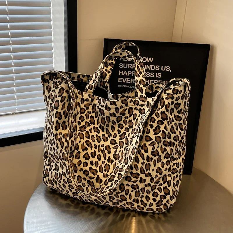 Large Capacity Leopard Print Tote Bag, Classic and Versatile 2024,Stylish Shoulder Bag, Commuter Bolsa De Hombro Único