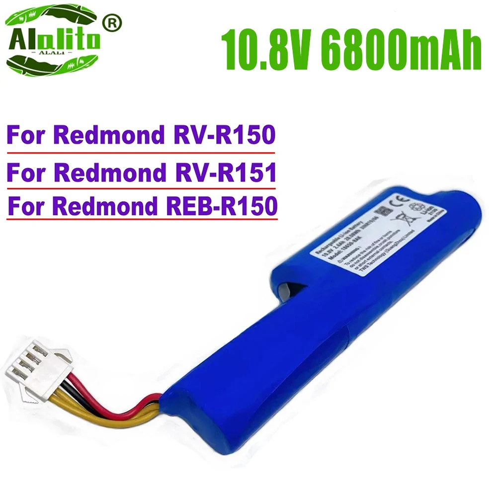 For Redmond RV-R150.Redmond RV-R151.Redmond Reb-R150.11.1V robotic vacuum cleaners 10.8 V and 6800 mAh rechargeable batteries