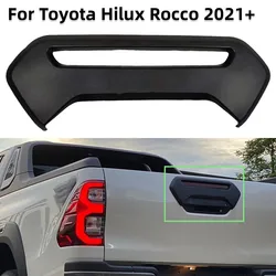 Car Tail Gate Brake Light Cover Matte Black Tailgate Plate Cover Rear Door Cover Handle For Toyota Hilux Rocco 2021+