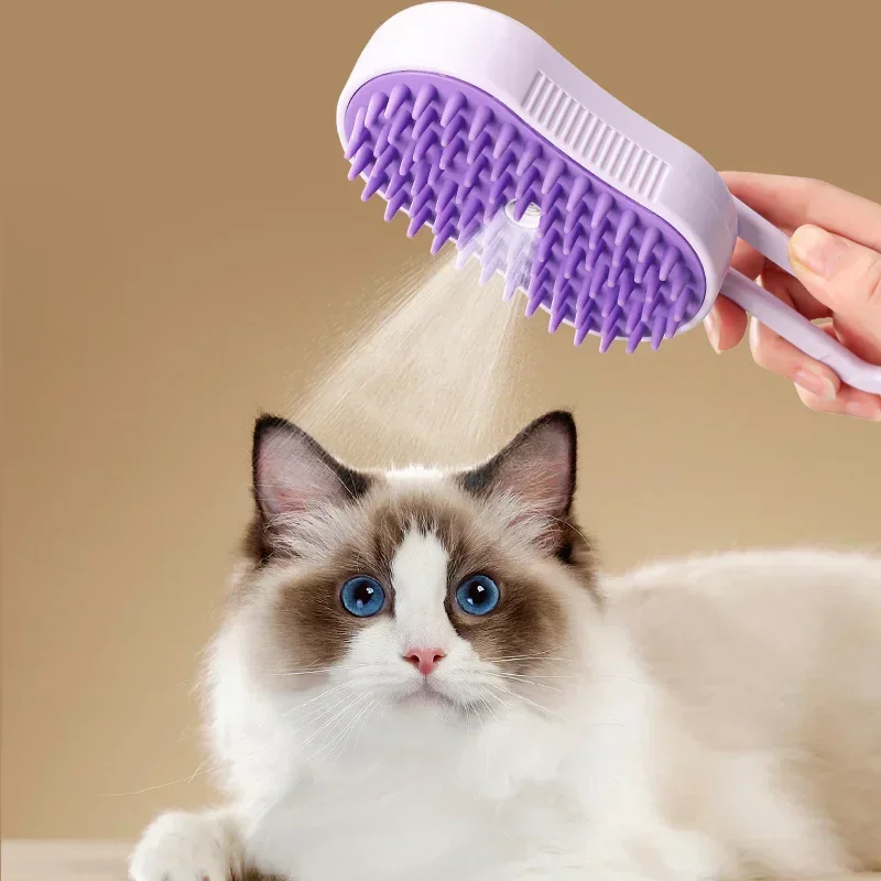 Electric Steamy Dog , Cat Hair , 3 In 1 Dog Steamer Brush For Massage, Pet Grooming, Removing Tangled And Loose Hair