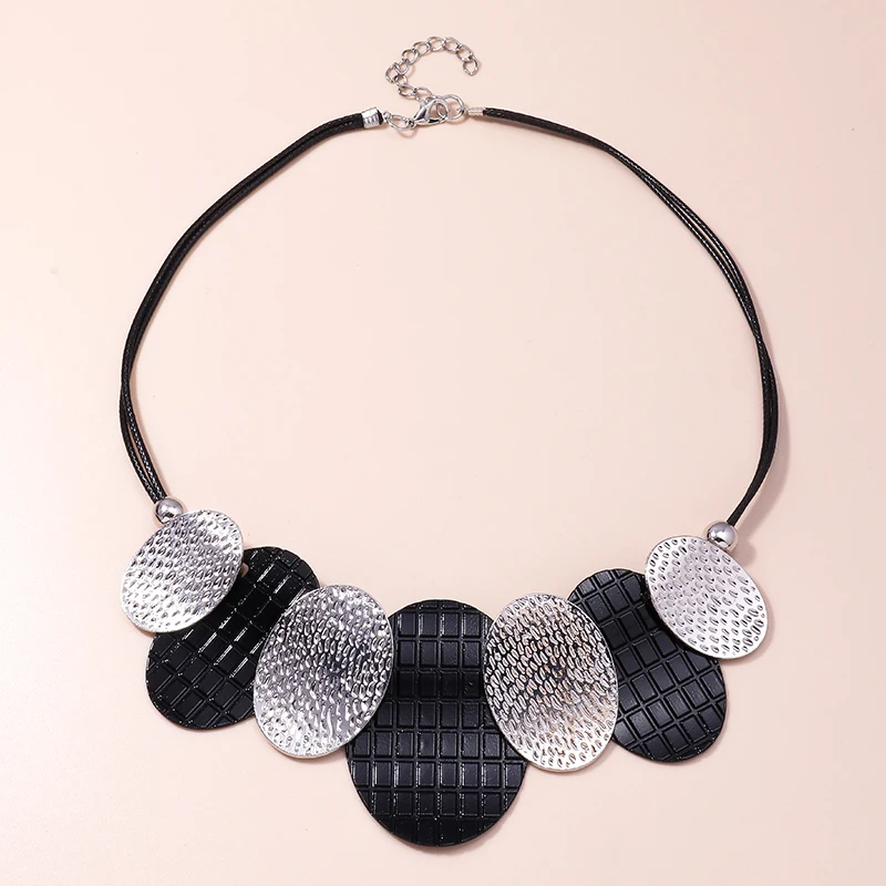 Aihua Runde Große Choker-Halsketten für Frauen, Handgefertigte Statement-Halskette, Vintage Maxi-Halsbänder, Party-Schmuck – Detail 12