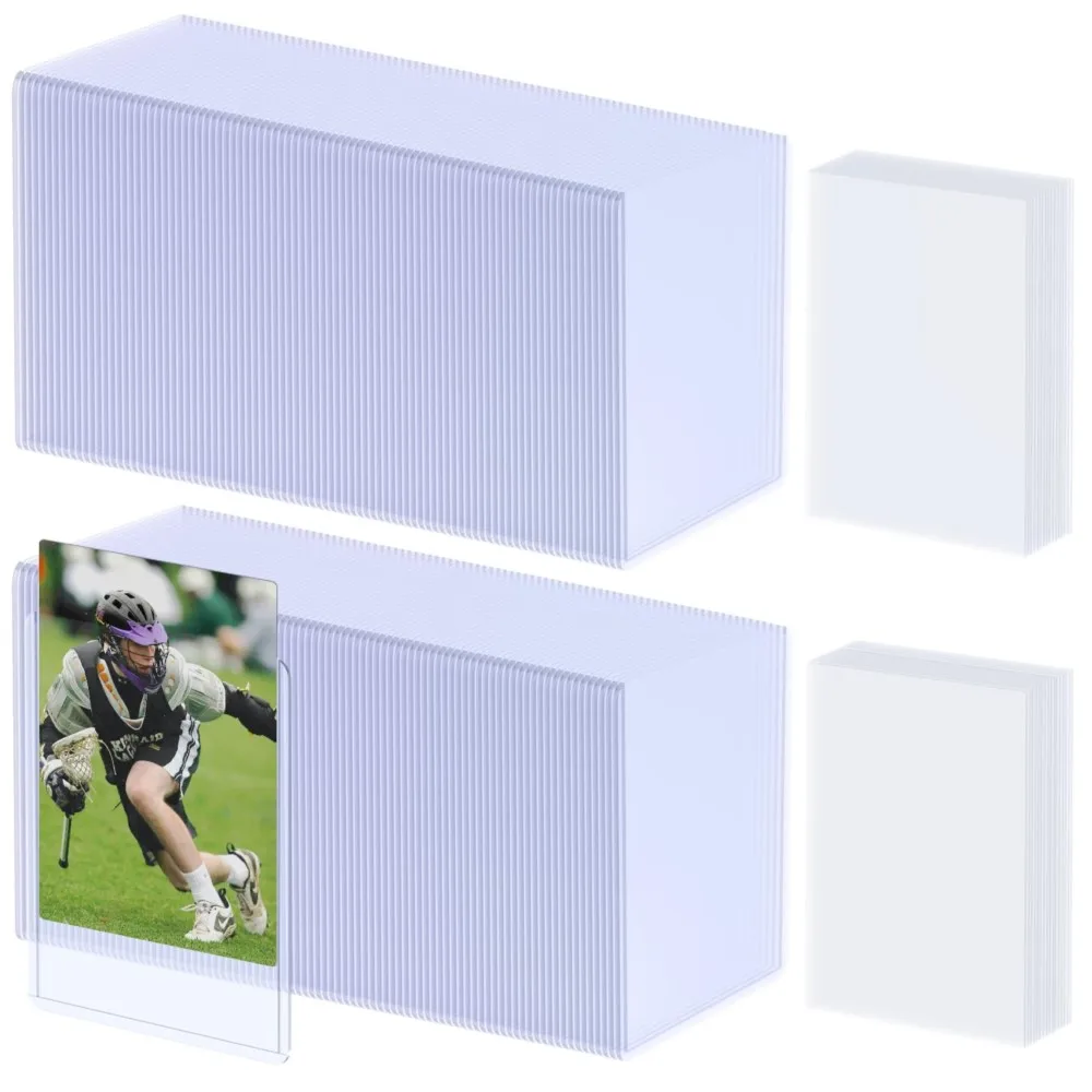 100 Count Card Sleeves and 25pcs Hard Sleeves Toploaders Premium Card Combo for Game Pokemon Football Baseball Card Protectors