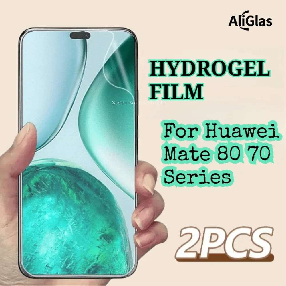 Film Hydrogel TPU 2 pièces, Compatible avec Huawei Mate 80 Pro Max 70 Pro Plus 80 70 RS Ultimate 70Air, Film Transparent HD brillant