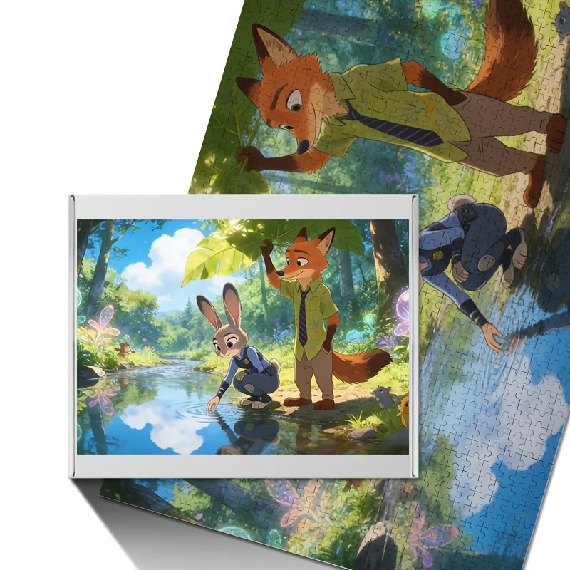 1000 ชิ้น จิ๊กซอว์โปสเตอร์ดิสนีย์ ซูโทเปีย จูดี้ และ นิค ไวลด์ - กิจกรรมสนุกๆ สำหรับครอบครัว, ภาพยนตร์, เกมวันเกิด, ของตกแต่งห้อง