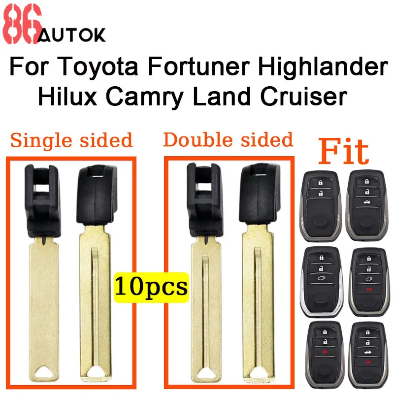 1PCS/10PCS Car Mechanic Key Blade for Auto Smart Remote Car Key Fob for Toyota Fortuner Highlander Hilux Camry Land Cruiser