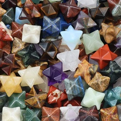 1PC Natural Crystal Stone Cabamere Star Stone Carving Gemstone Reiki Healing Desktop Ornament Home Decor Handmade Collection