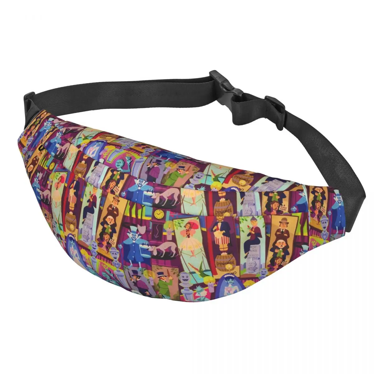 Cool Haunted Mansion Fanny Pack for Travel Hiking Men Women Happy Haunted Halloween Sling Crossbody Waist Bag Phone Money Pouch