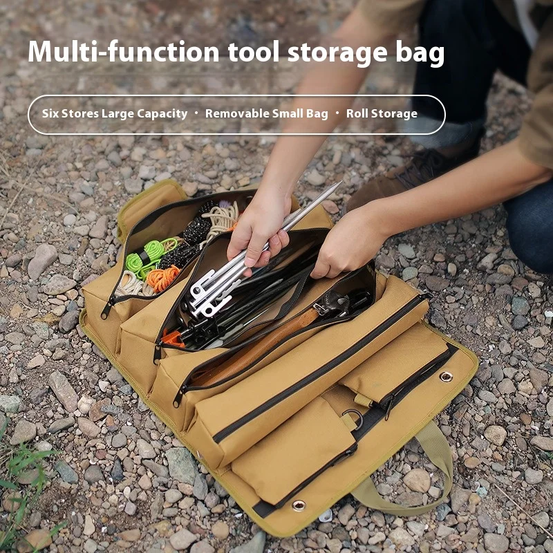 Convenient and Versatile Outdoor Tool Organizer - Folding and Hanging Storage Bag for Household and Hardware Tools