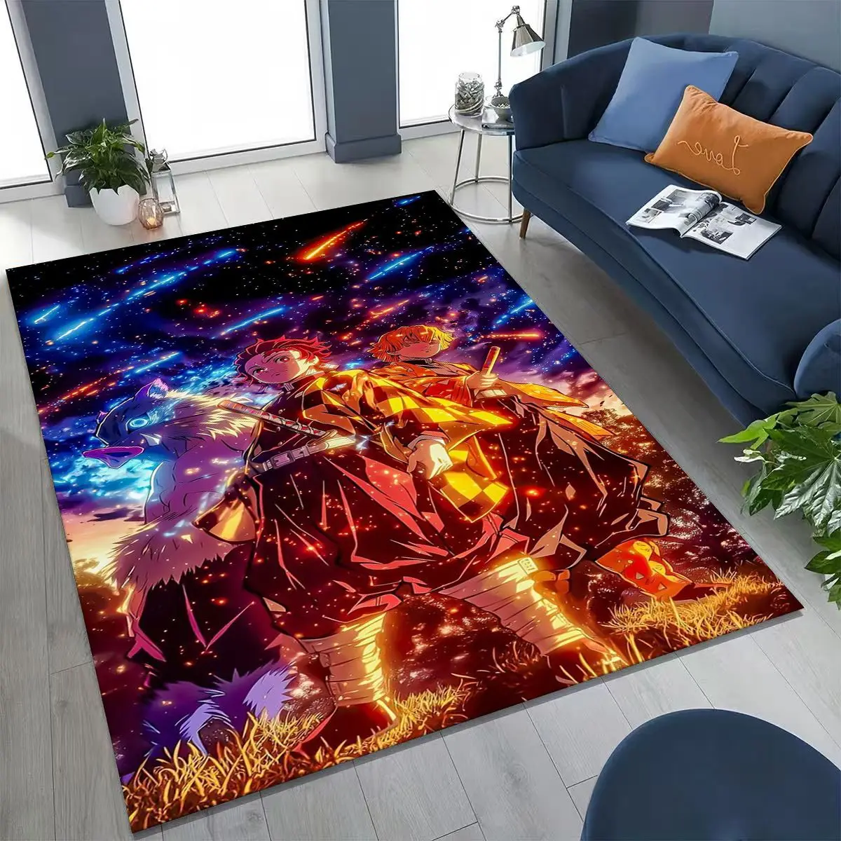 

Anime Demon S-Slayer Kamado Nezuko Tanjirou Cartoon Rug for Bedroom Living Room Sofa Home Doormat Decor,Kids Non-slip Floor Mat