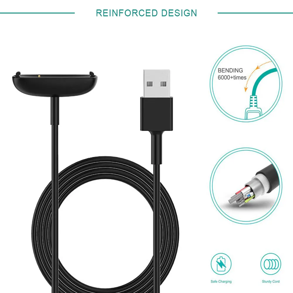 شاحن USB لساعة ذكية ، محول طاقة ساعة ذكية ، كابل شحن سريع ، جهاز تتبع Fitbit Ace 2 و 3