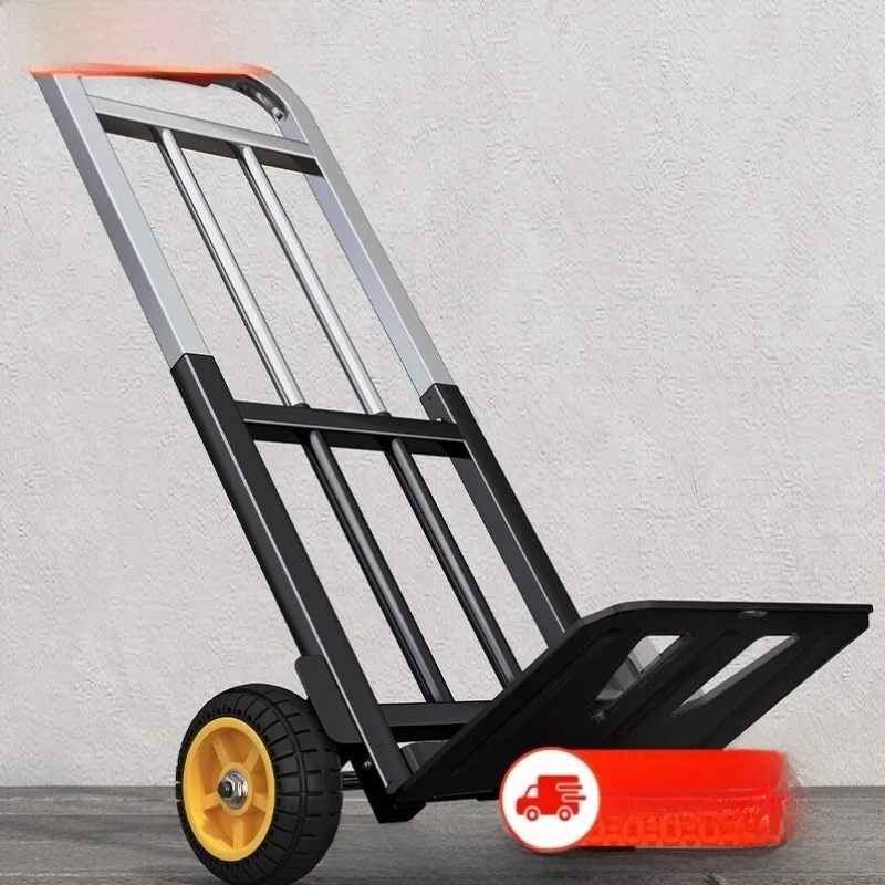 ポータブル軽量スチールプレート製手引き式階段昇降小型トレーラー、折りたたみハンドル付き便利な家庭用ショッピングカート