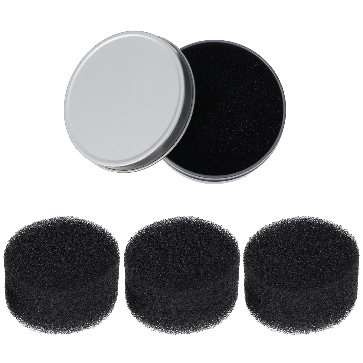 1 セットメイクアップクリーナースポンジ小さなブリキ箱除去用効率的な再利用可能なドライクリーニングツール旅行の必需品