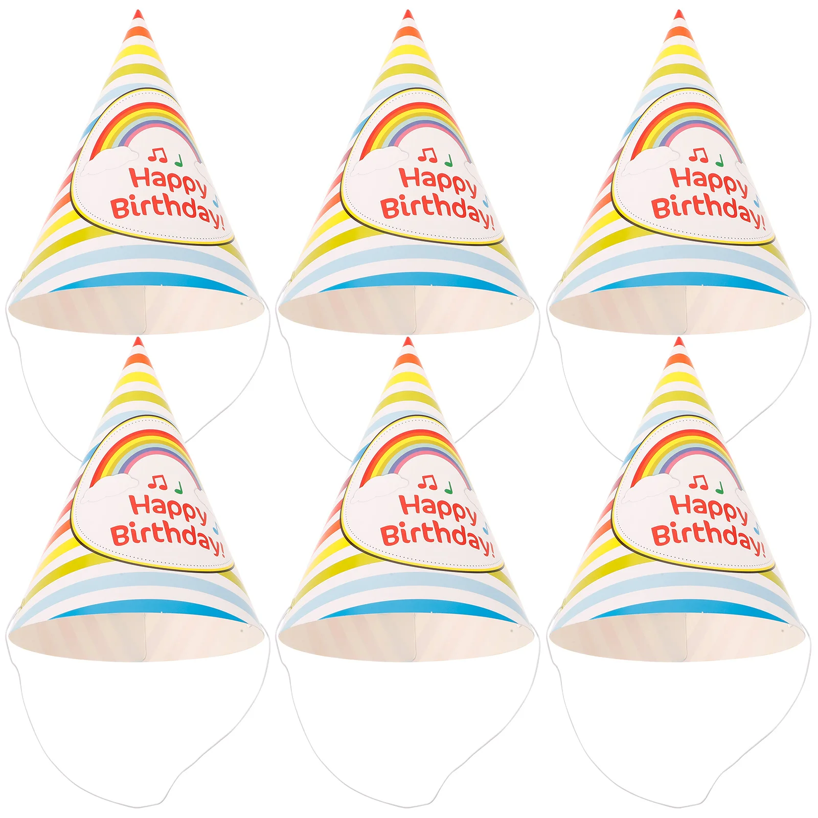

50pcs Birthday Hats Rainbow Cone Party Hat Props Portable Paper Hats Celebration Birthday Cap Accessories Small Cute