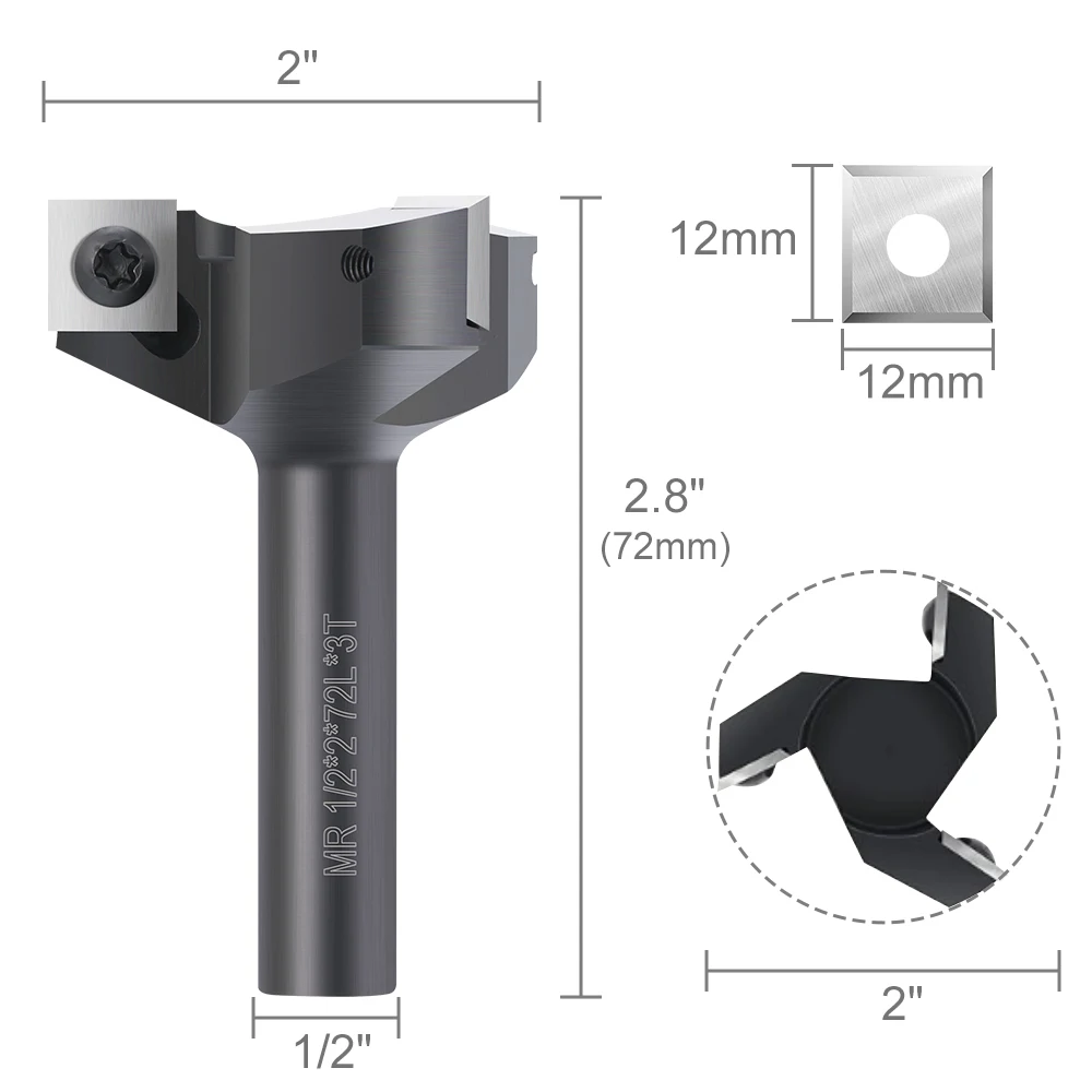 XCAN CNC Spoilboard Surfacing Router Bit 1/2\