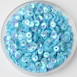 50g(10000pcs) 4mm Cup Loose Sequins Round Paillette Wedding Garment Accessory Sewing Craft Light Blue AB Confetti Spangles