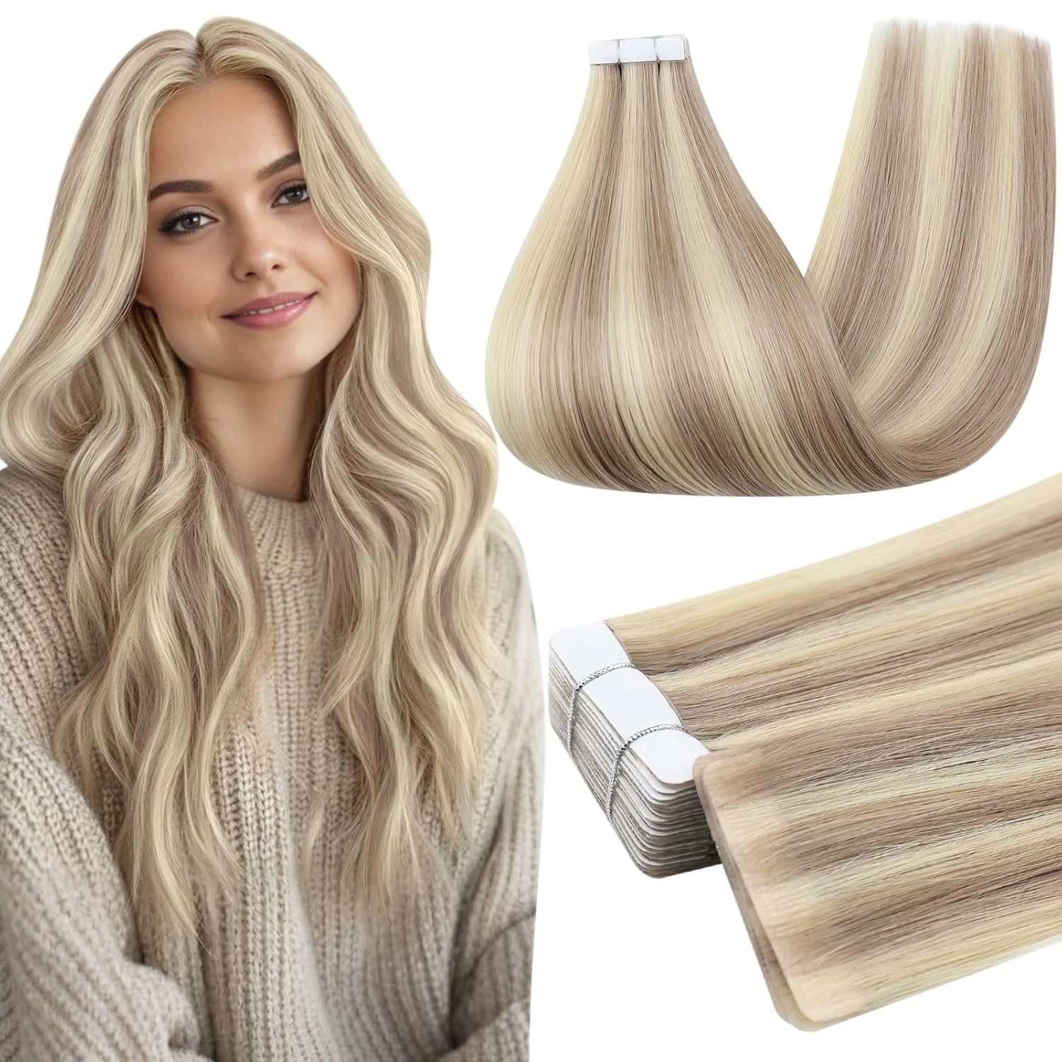 

Полный блеск, 20 шт., бесшовная лента для наращивания человеческих волос, инъекционная машина, невидимая лента Remy для наращивания волос для женщин