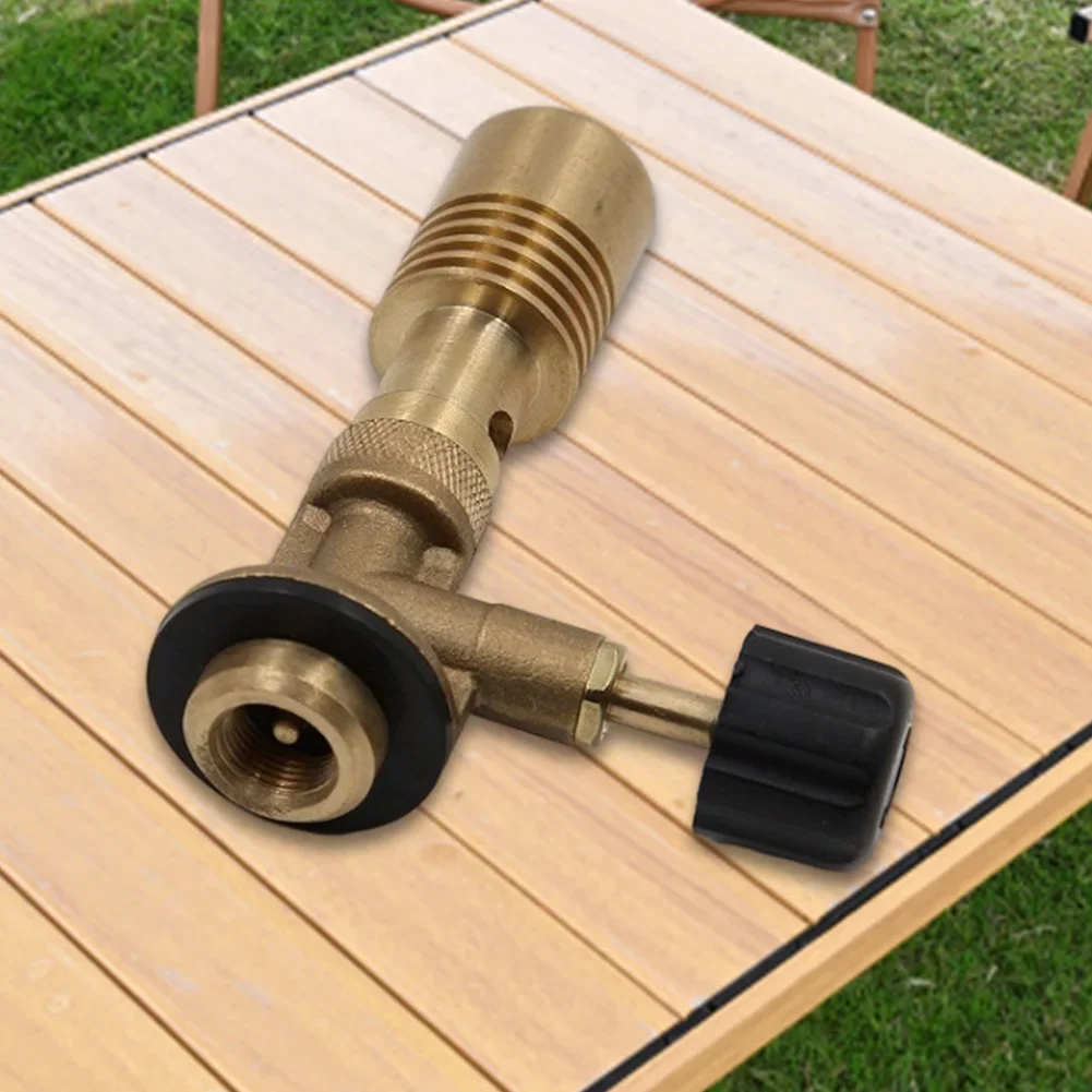 Brass Flame Butan Gas Burner Portable Gun Maker Torch Lightweight Brass Laboratory Burner for Outdoor Camping/Picnic/BBQ