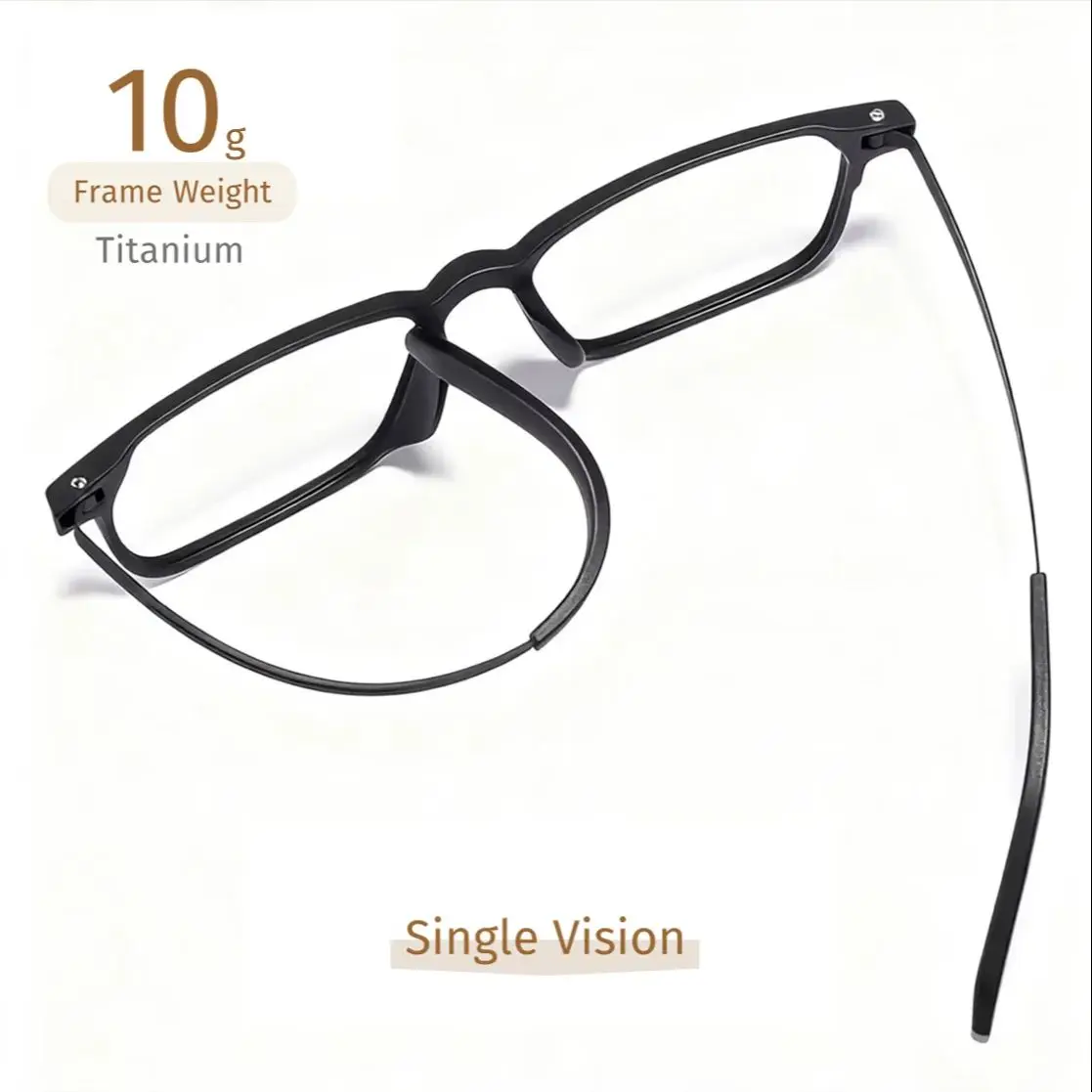 

Myopia & Astigmatism Prescription Glasses, Anti-Blue Light, Ultra-Light TR90 Titanium Frame, Trendy Eyewear for Men & Women