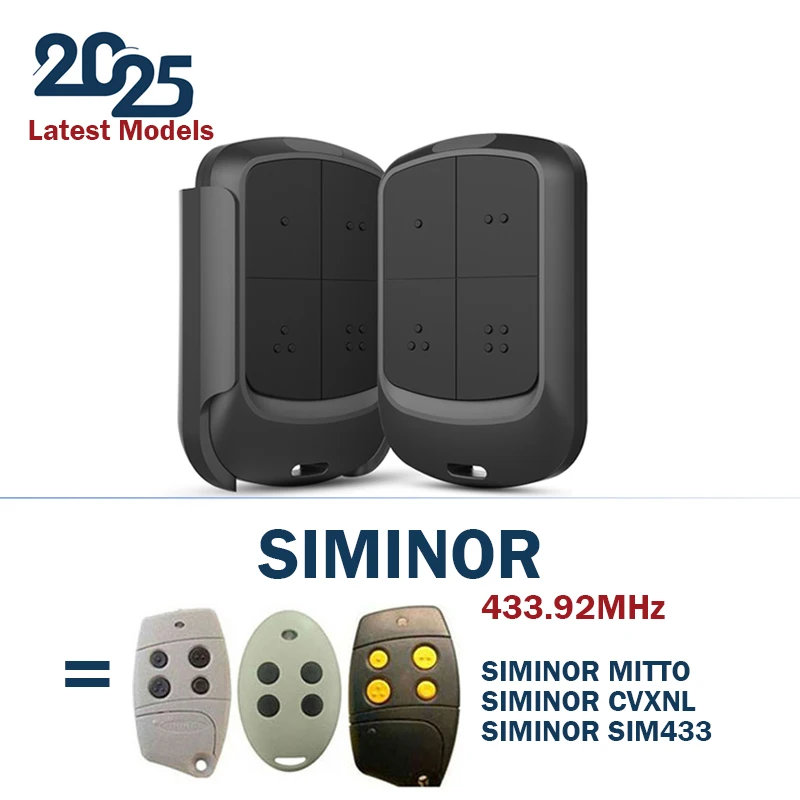 

SIMINOR MITTO CVXNL SIM433 433,92 МГц пульт дистанционного управления для открывания гаражных ворот, совместимый с электрическим открывателем ворот