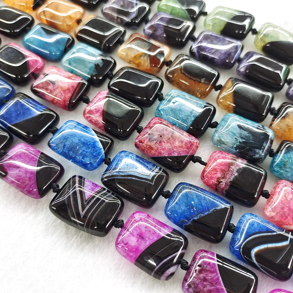 20x15x8 مللي متر متعدد الألوان أوروغوايا العقيق الكوارتز Druzy مستطيل شريحة الخرز كريستال الأحجار الكريمة حبة DIY بها بنفسك صنع المجوهرات ديكور المنزل