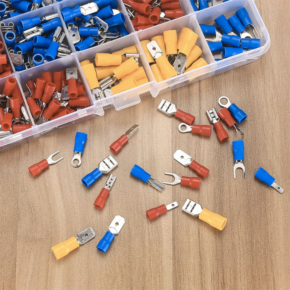 300 Stück Elektrische Steckverbinder, Gabelring- und Flachsteckverbinder, Schnellkupplungen, Crimp-Kabelverbinder (männlich/weiblich) – Detail 2