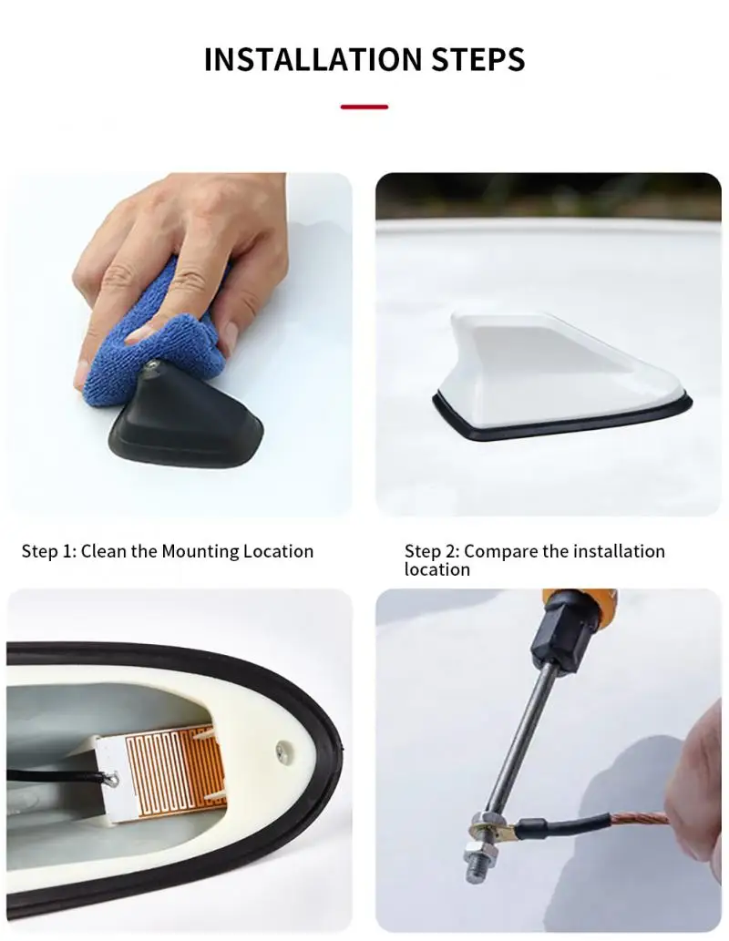 Car Roof Shark Antenna Auto Shark Fin Antenna decorazione adio FM Signal Design Car Styling per BMW/Honda/Toyota