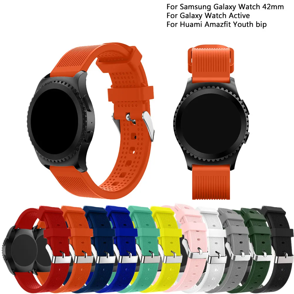 

Soft Silicone Watchband For Samsung Gear S2 Galaxy Watch 42mm Wristband For Garmin vivoactive3 vivomove HR Watch Active strap