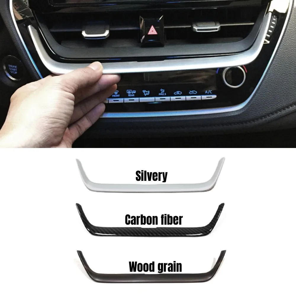 ABS Silver/Carbon Auto Styling Accessories Car Navigation Strip Cover Trim Frame Sticker For Toyota Corolla E210 2019 2020-2022