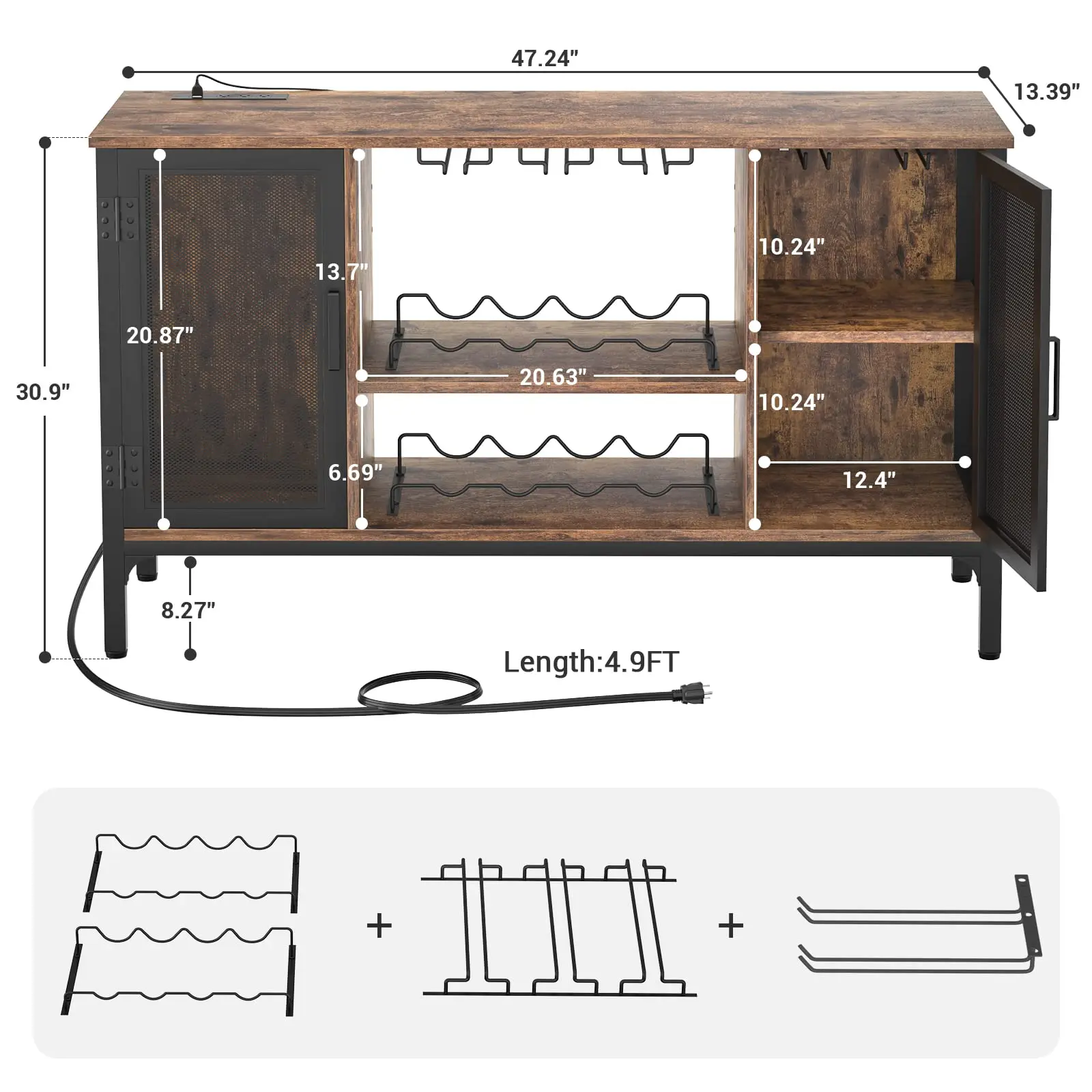 Wholesale Cabinet two doors solid wood legs wine rock moderen style wine cabinet--Amazon customization