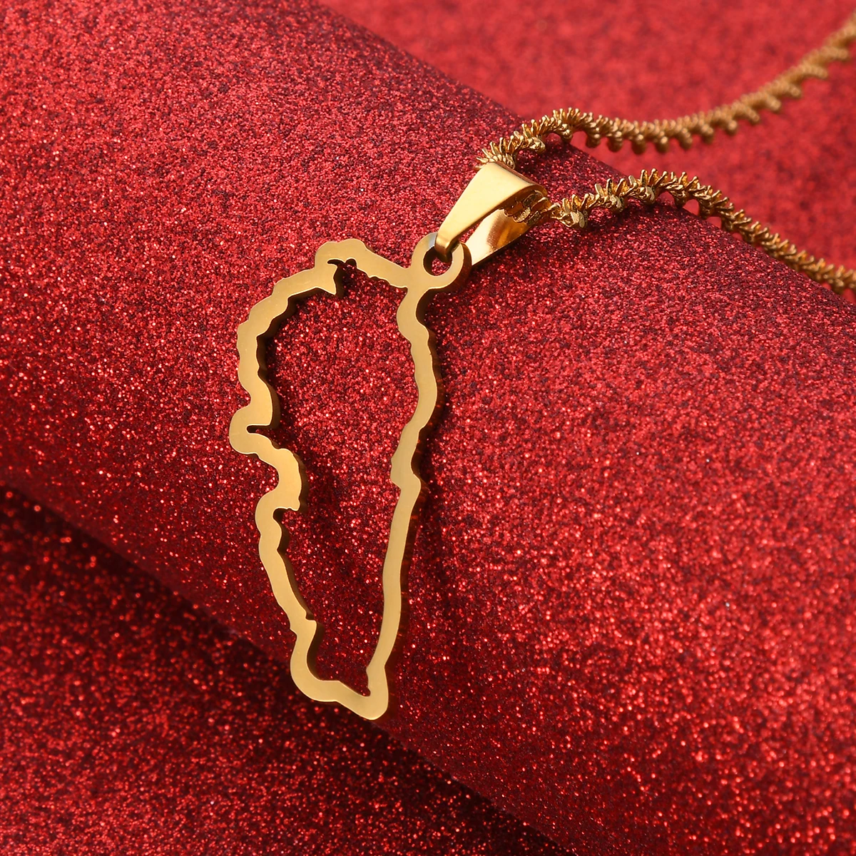 Liban Map Pendants Necklaces Jewelry Lebanon Map Chain Necklaces