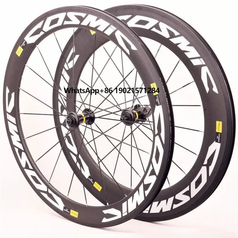 

700C Cosmic Carbon Road Wheels Clincher Rims V/Disc Brake Carbon Fiber Road Bicycle Wheelset