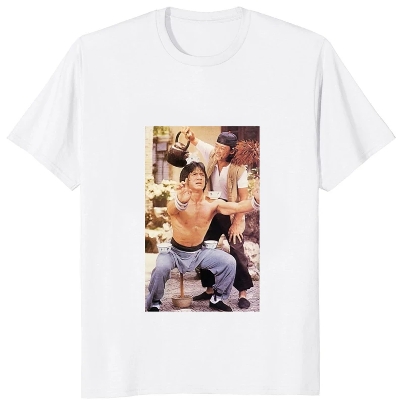 Drunken Master Jackie Chan Kungfu Movie TShirt World Superstar Graphic Printed T-shirt Streetwear Casual Loose Man Clothing