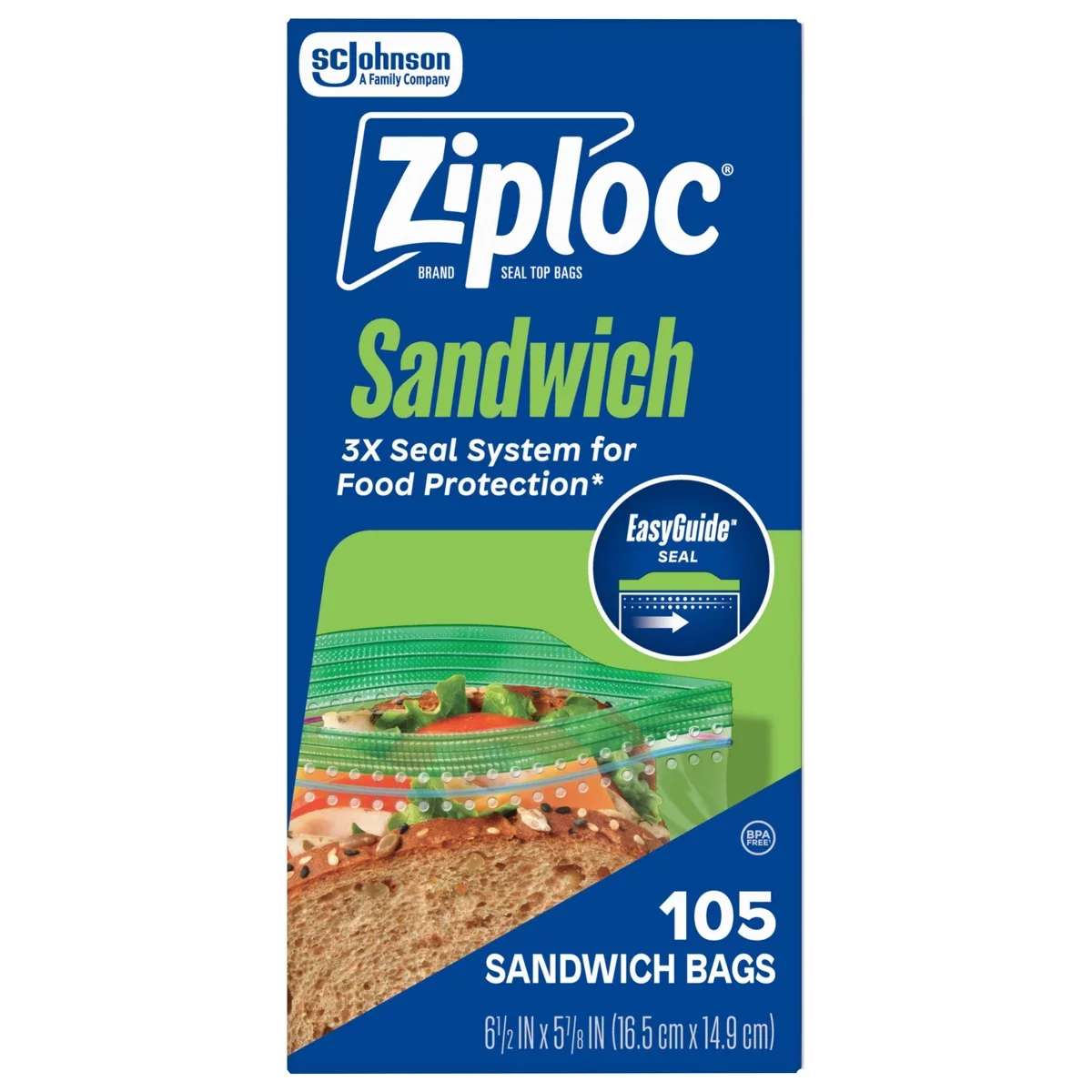 Sandwich Bags for School Lunch and Meal Prep - 105ct​