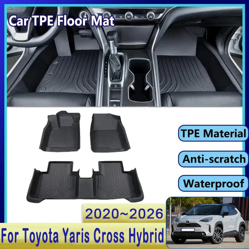 

Car Floor Mat For Toyota Yaris Cross Hybrid XP210 2020-2026 Waterproof Pad Left Hand Driver Foot Carpet Footpad Auto Accessories