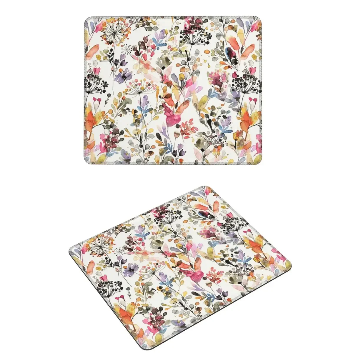 Wild Flowers And Plants Watercolor Mouse Pad Computer Keyboard Mouse Mat Gaming Laptop Desk Mat Office Table Mats