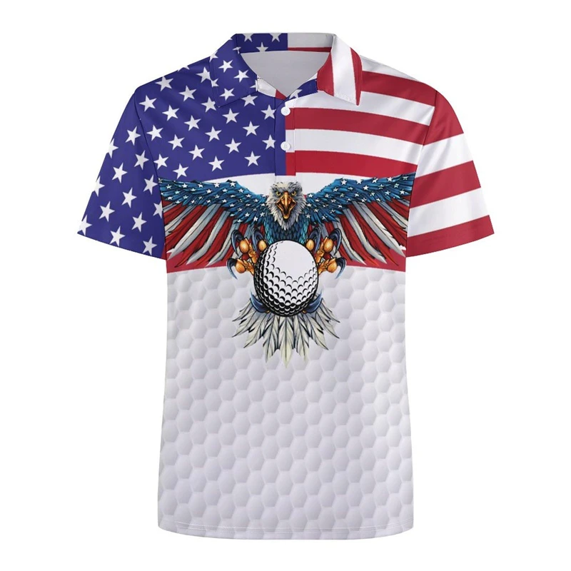 Golf National Flag 3d Print Polo Shirt For Men Colorful Flower Short Sleeves T-shirt Cartoon Animal Shark Casual Sports Shirts