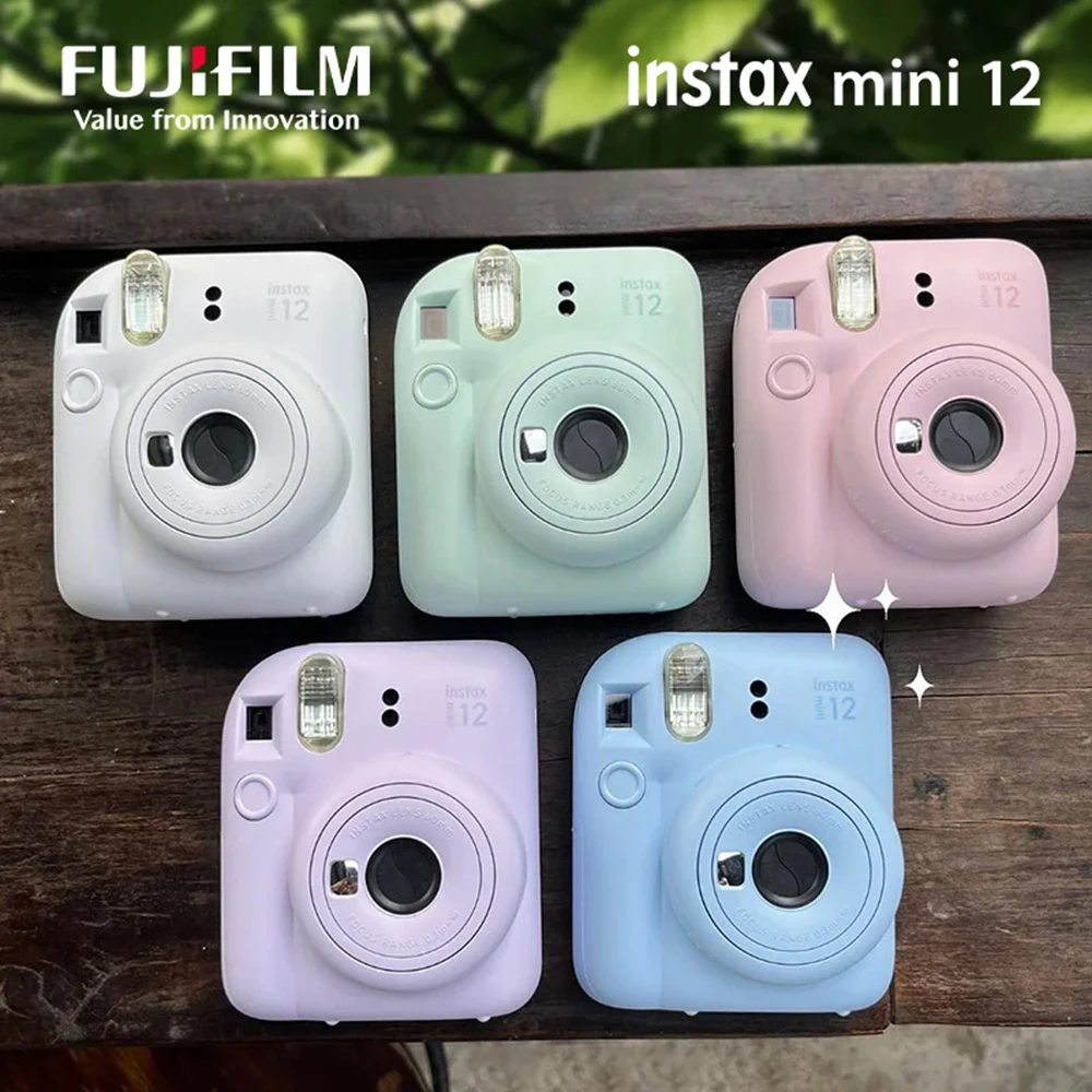 New Fujifilm Camera Instax Mini 12 Camera Genuine Comes with Camera Bag Set With Optional Fuji Instax Mini Film Photo Paper