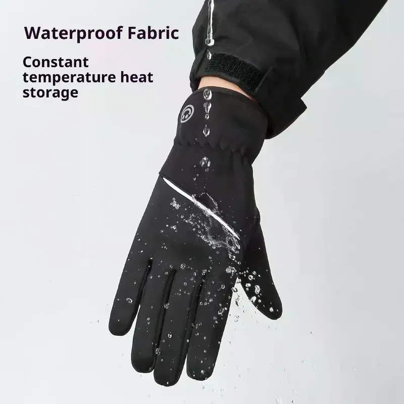 قفازات الخريف والشتاء النساء الدافئة يندبروف قفازات مقاومة للبرد المضادة للانزلاق طوي في الهواء الطلق ركوب الدراجات قفازات رياضية #4