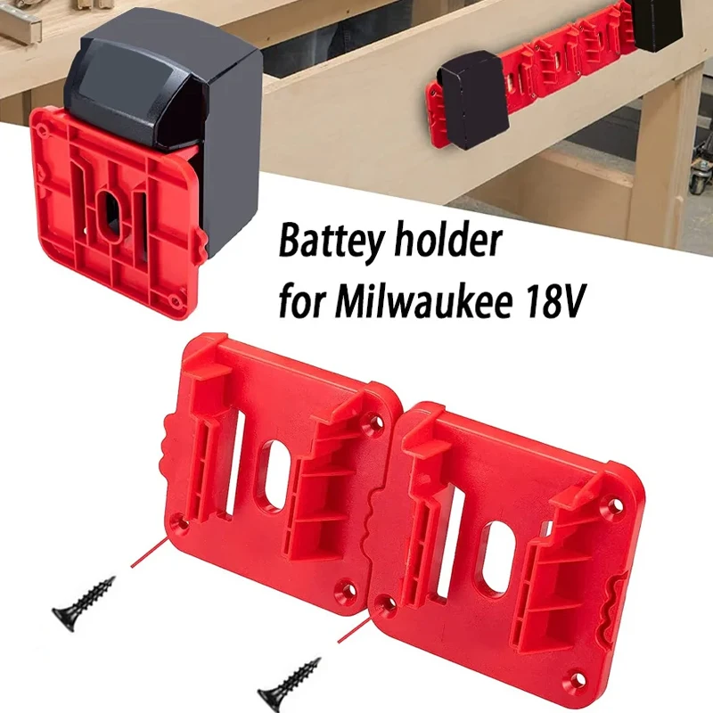 1/2/5Packs Tool Mount Storage Bracket for Milwaukee 18V Battery Tool Machine Drill Holder Slots Stand Wall Mount Fixing Devices