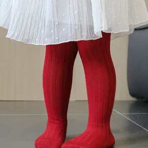 1 pacote de meia-calça básica simples com listras verticais para bebês meninas, adequada para a vida diária 8 principais vendas meia calça termica menina - №8