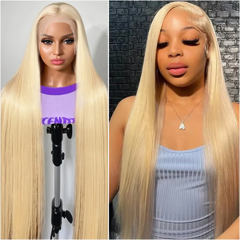 HD شفاف 613 شقراء العظام مستقيم 200% الكثافة 13x6 الدانتيل الجبهة 100% خصلات الشعر المستعار الإنسان للنساء البرازيلي الدانتيل شعر مستعار أمامي