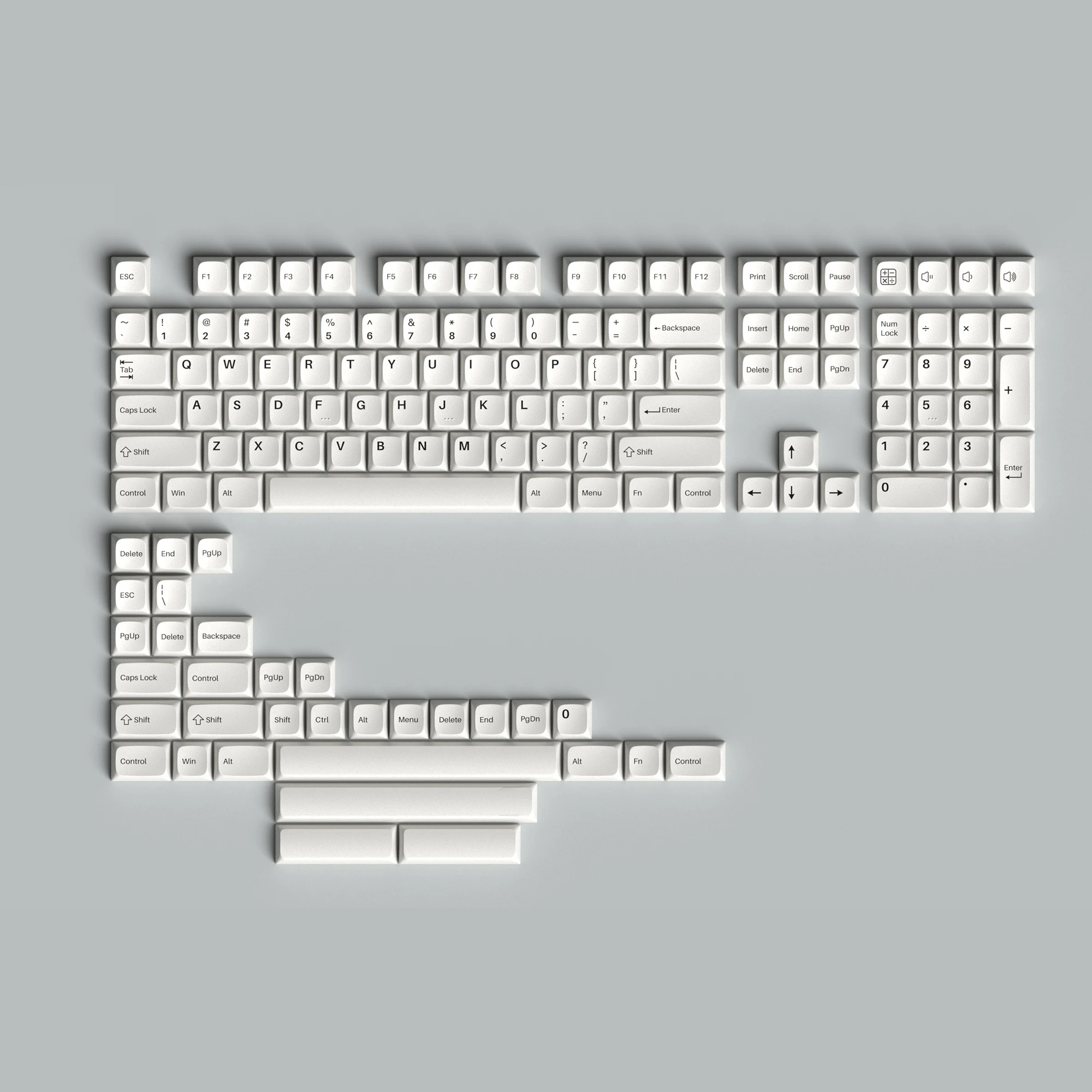 140 Keys Warm White Keycaps English KDA Profile PBT 5-side Dye Sublimation Mechanical Keyboard Keycap For MX Switch 1.75U Shift